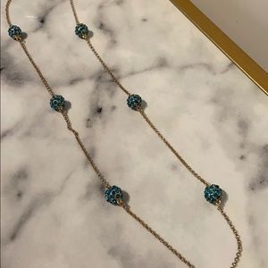 Sparkly Gold and Blue Necklace